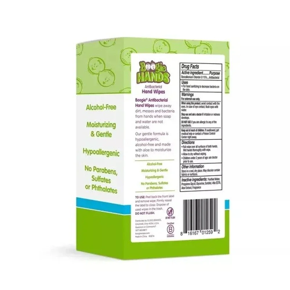 Boogie Moisturizing Hand Wipes - 40ct/2pk